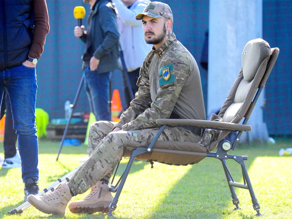 Wounded soldier of the Azov regiment Krzysztof Muszak